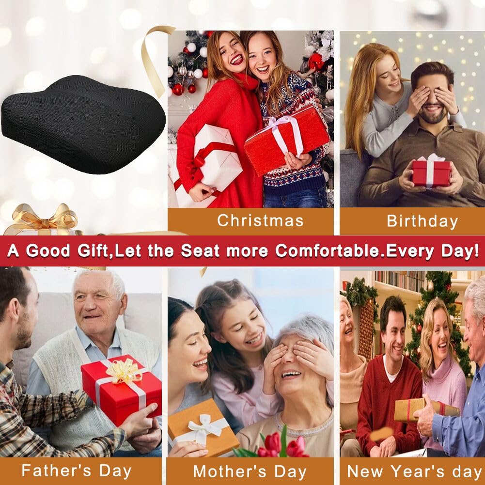 ACBAGI Adult Car Booster Seat for Driver, Driving Seat Cushion,Comfort Memory Foam Car Seat Cushion for Height, Seat Cushion for Car,Office Chair and Home Chair (Black B)