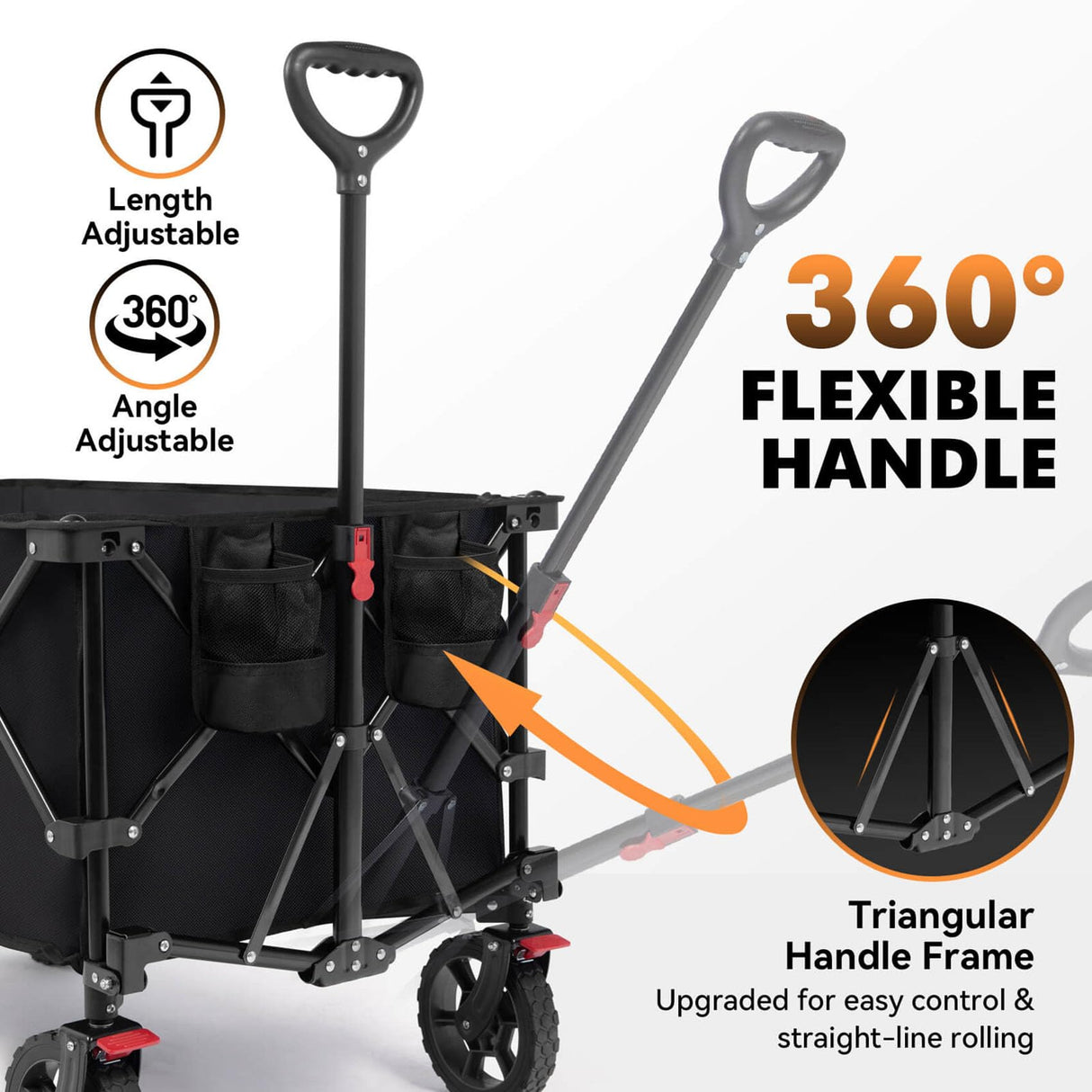 Hikenture Wagons Carts Foldable 330LBS, Heavy Duty Collapsible Wagon