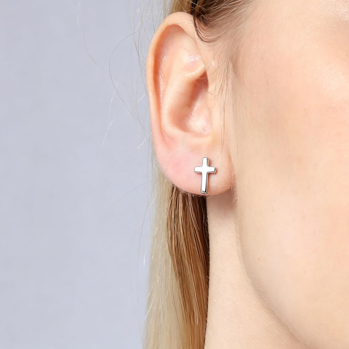 HANFLY 925 Sterling Silver Cross Stud Earrings Fashion Earrings