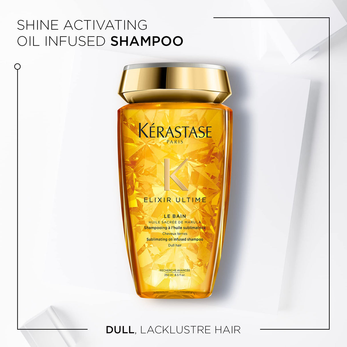 KERASTASE Elixir Ultime Le Bain Shampoo - Oil Inflused Hydrating Shampoo, Nourishes and Enhances Shine in Dry Hair, Instantly Softens and Smooths