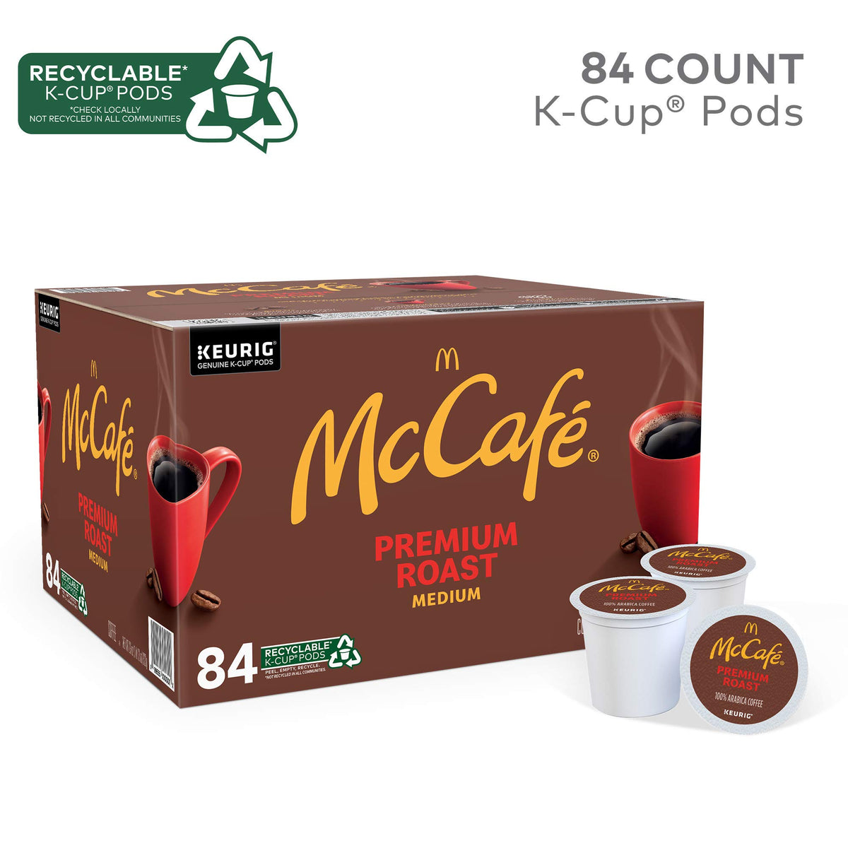 McCafe Premium Roast Medium Roast Coffee, K-Cup Pods, 84 Count