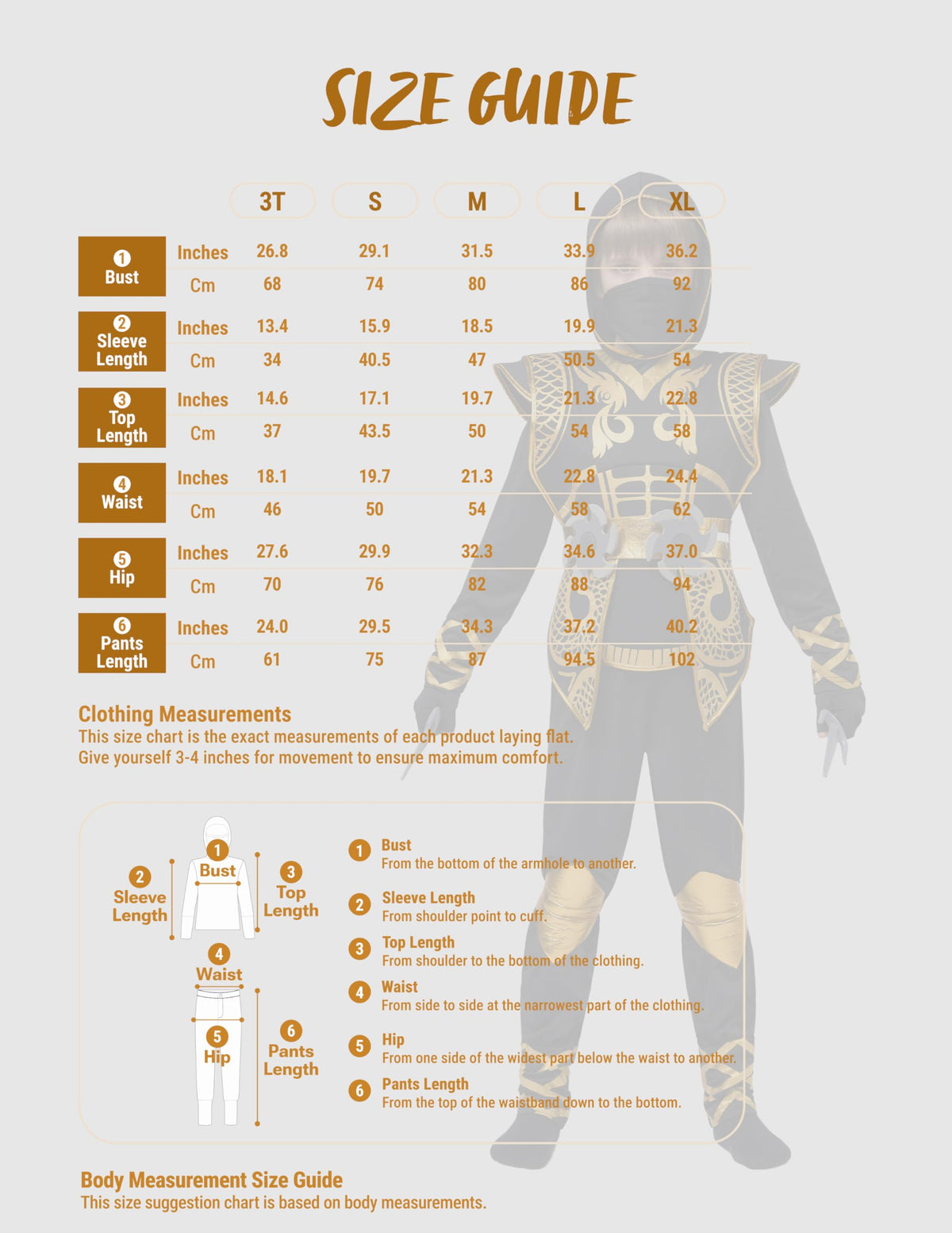 Spooktacular Creations Golden Ninja Costume Set, Ninja Jumpsuit with Foam Accessories for Kids, Toddler Halloween Outfit for Ideas Cosplay Party (Medium, 8-10 yrs)
