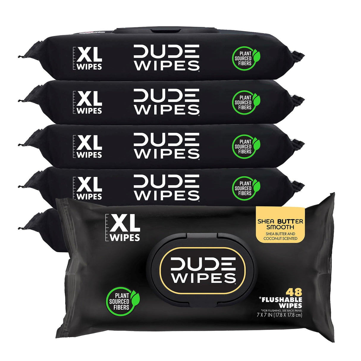 DUDE Wipes - Flushable Wipes for Adults - 6 Pack, 288 Wipes - Odor Destroyer XL Adult Wet Wipes - Deodorizing with Clean Scent - Up to 24 Hours of Odor-Destroying Technology