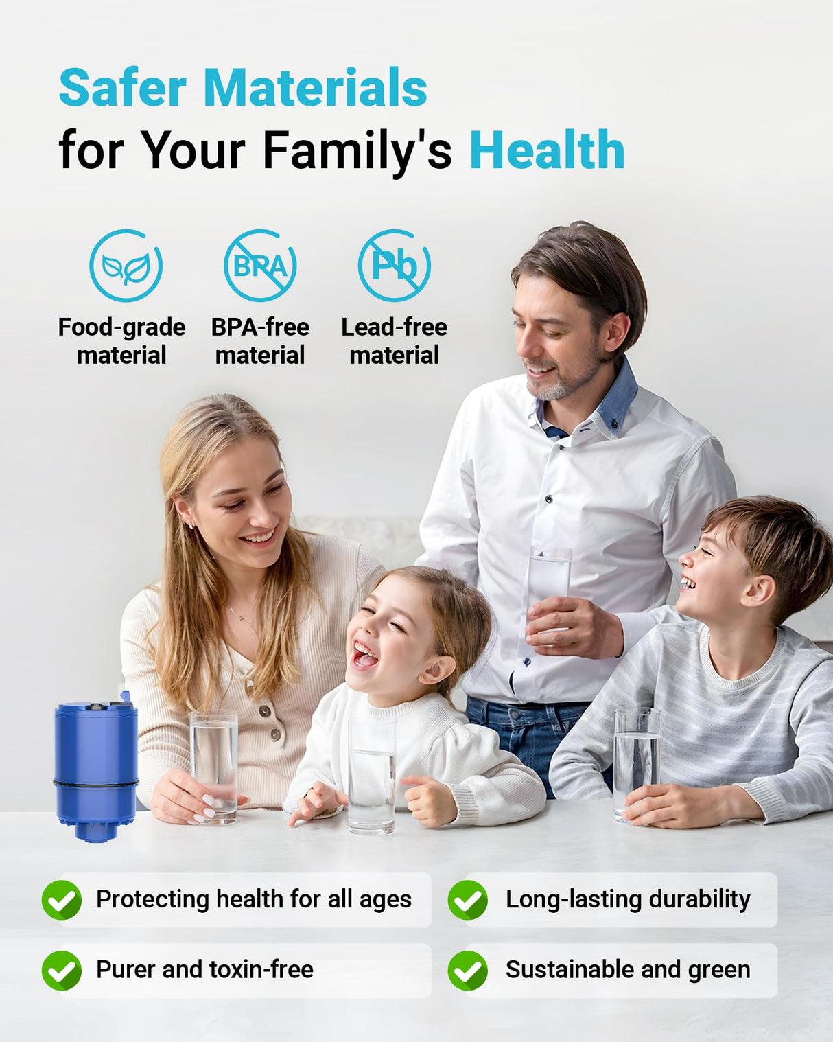 AQUA CREST CF08A Faucet Filter, Compatible with All PUR® Plus Water Filter Replacement for PUR® Plus RF9999® Faucet Water Filter, NSF 42 Certified, 9-Month, 1200-Gallon, 4 Pack