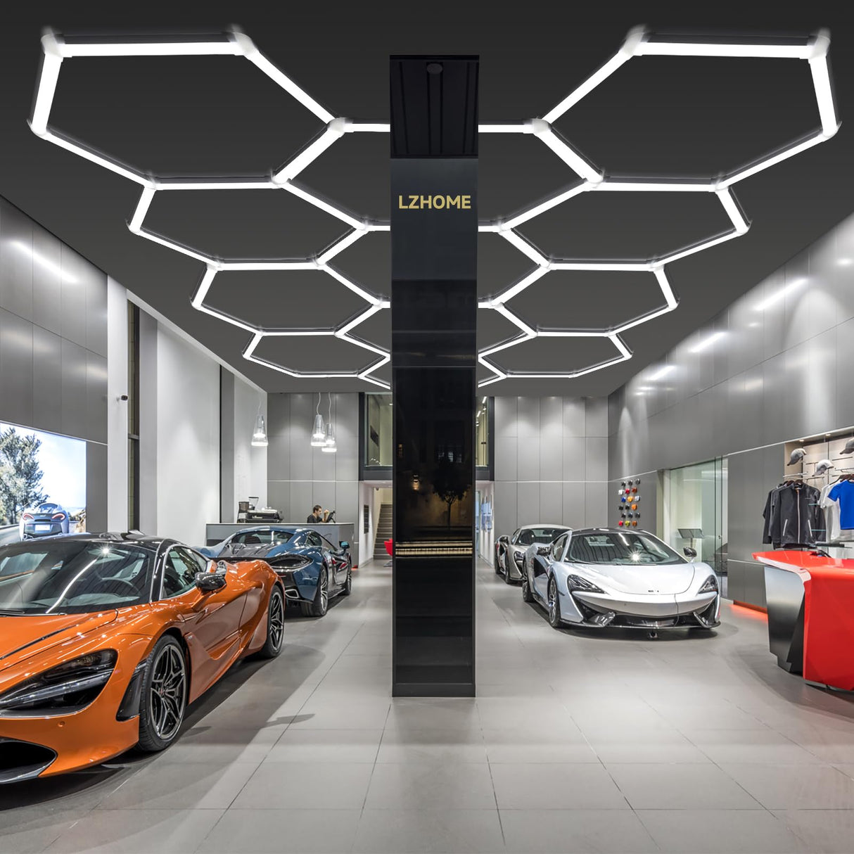 LZHOME Hexagon 5000K LED Garage Lights: 25 Pack Updated 1.31-inch Wider Size,26300LM Super Bright Hex Lighting Ceiling LED Shop Light for Garage, Car Detailing, Workshop, Warehouse, Gym, Basement
