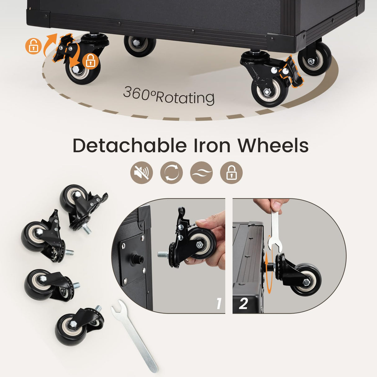 Joligrace Rolling Manicure Table 5 Drawers Makeup Case Foldable Nail Desk Cosmetology Case on Wheels Nail Tech Table with Brush Pouch for Technician Workstation Mobile Makeup Artist Trolley Black