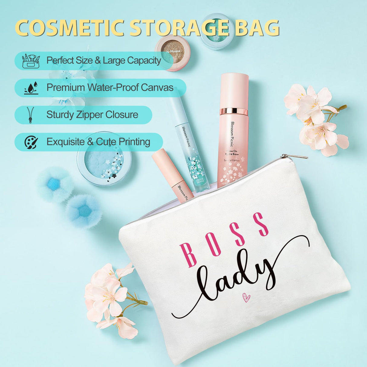 Boss Lady Gifts for Women, Best Boss Gifts for Women with Canvas Tote Bag, Funny Boss Christmas Gifts for Women, Cool Gifts for Bosses Female, Office Appreciation Gifts for Birthday Boss Day