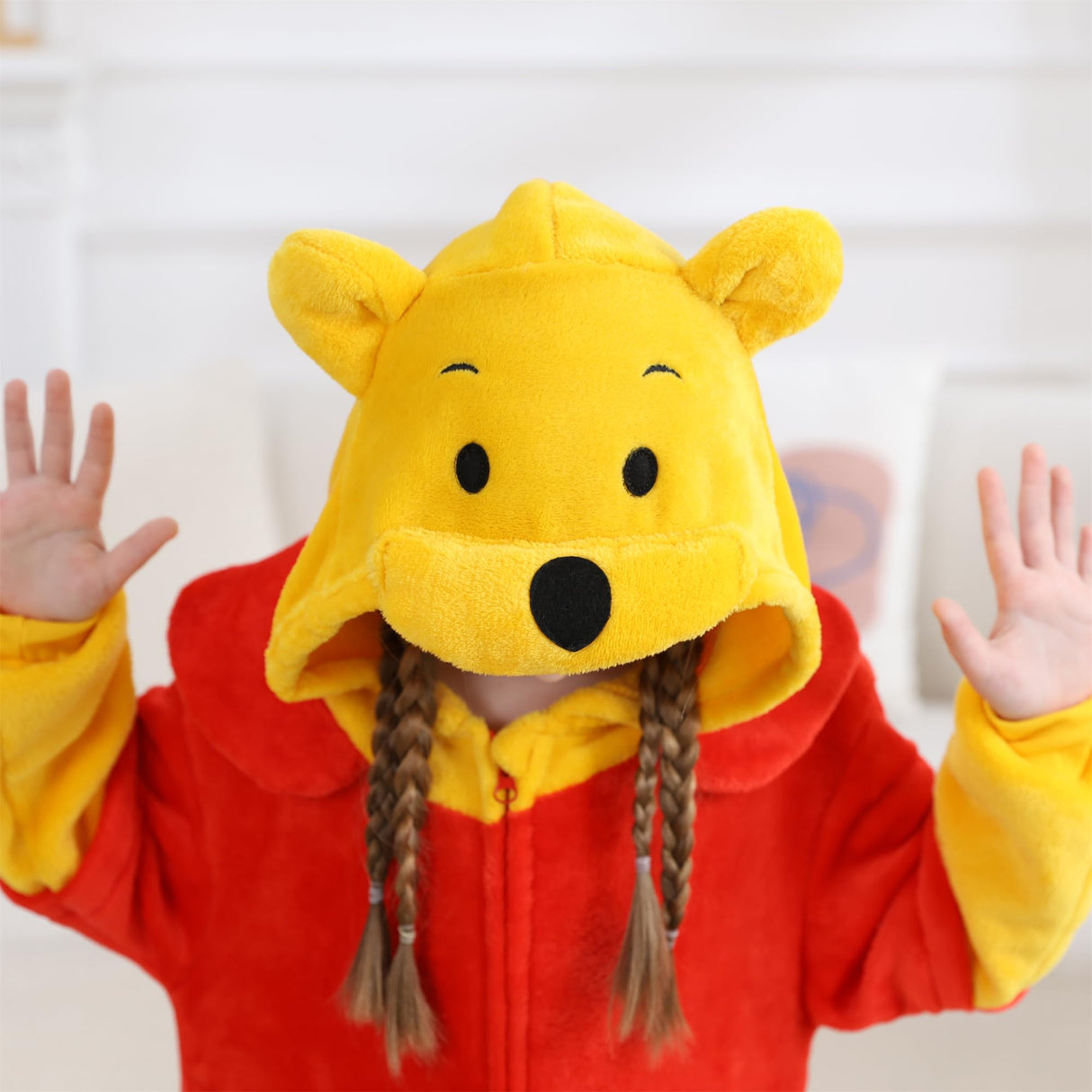 QSTYLE Unisex Children Bear Onesie, Halloween Costume Christmas Pajamas For Girls and Boys 10-11Y Yellow