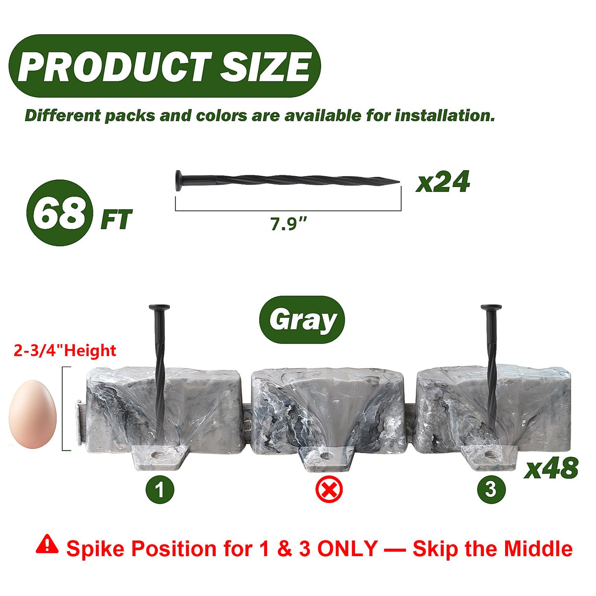 Landscape Edging Garden Edging Border Faux Stone Edging,17FT x 2.75 in Tall