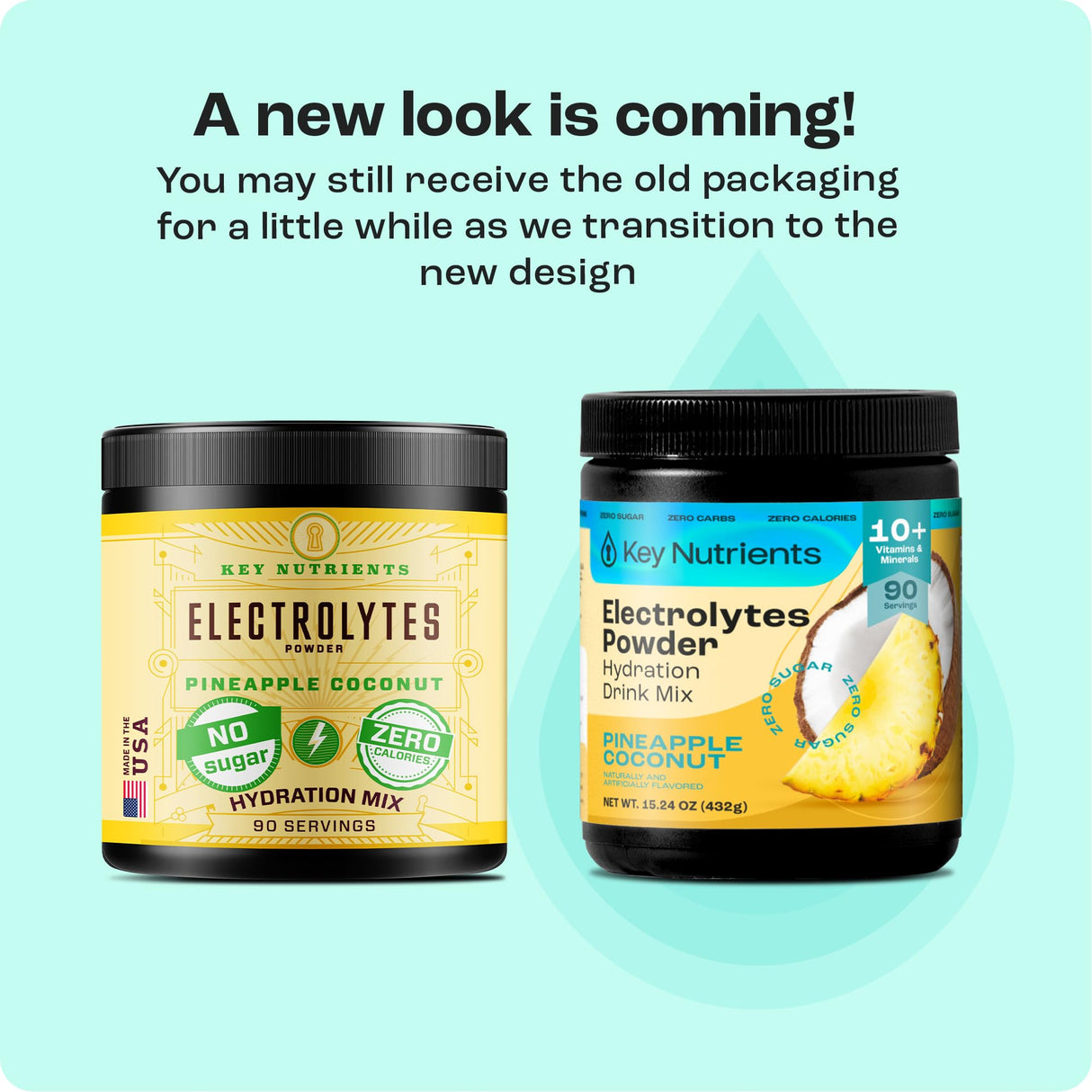 KEY NUTRIENTS Multivitamin Electrolytes Powder No Sugar - Tropical Pineapple Coconut Electrolyte Powder - Endurance & Energy Supplement - Hydration Powder - No Calories - 90 Servings - Made in USA