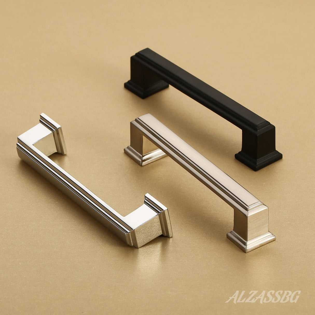 Alzassbg 6 Pack Brushed Satin Nickel Cabinet Pulls, 3 Inch(76mm) Hole Center Cabinet Handles Kitchen Pulls for Cabinets and Drawer AL3071SN