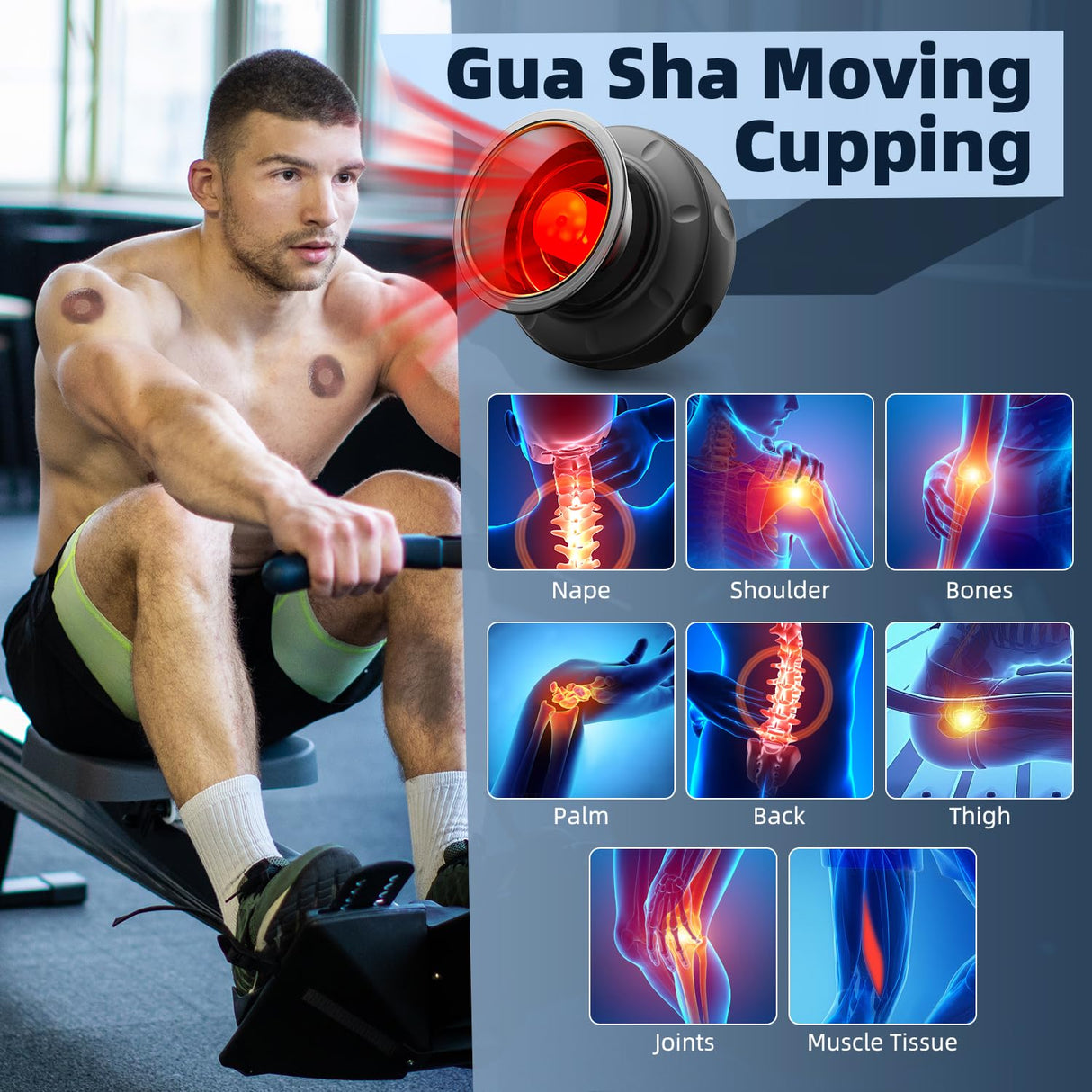 Ambfina 2 Electric Cupping Therapy Set, 5-in-1 Smart Cupping kit with Red Light Therapy, Gua Sha Massage Tool, Relieves Neck Shoulder Back Aches Muscle Soreness, Improves Blood Circulation