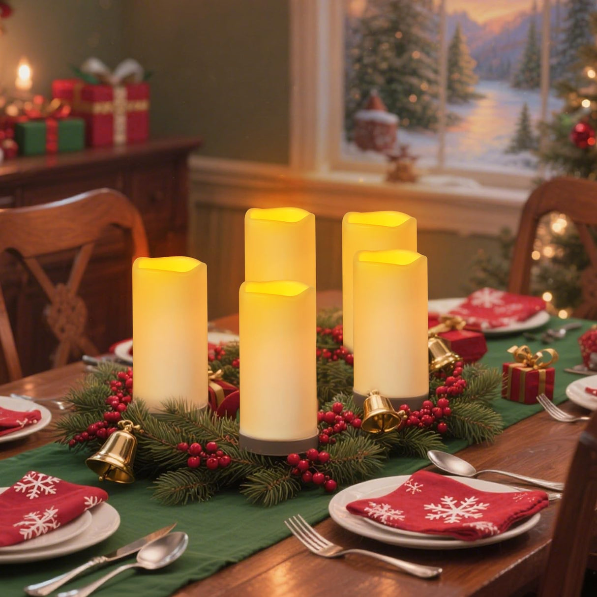 Artmarry 12Pcs Flickering Flameless Candles Waterproof Large (D 3" x H 6") LED Candles, Fake Pillar Outdoor Indoor Battery Operated Candles with Remote for Home/Wedding/Christmas/Holiday Décor