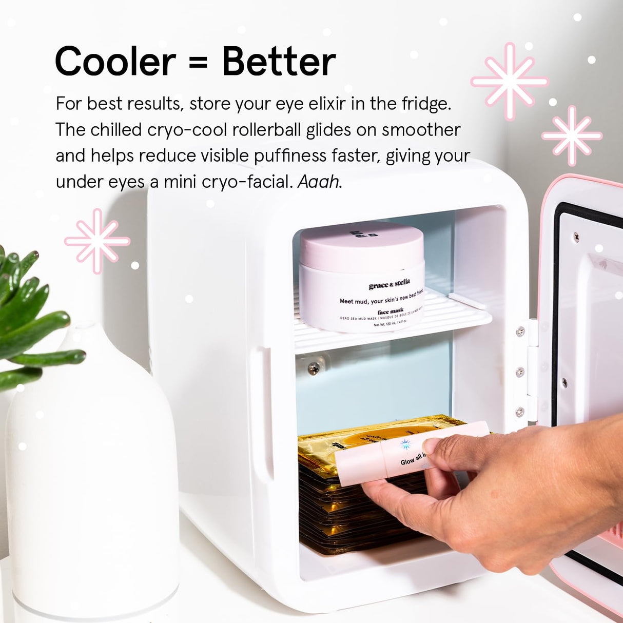 grace & stella Award Winning Under Eye Brightener Roller - Airplane Travel Essentials - Retinol & Caffeine Eye Serum for Puffiness, Dark Circles, Wrinkles - Vegan Skincare (15ml / 0.51floz)