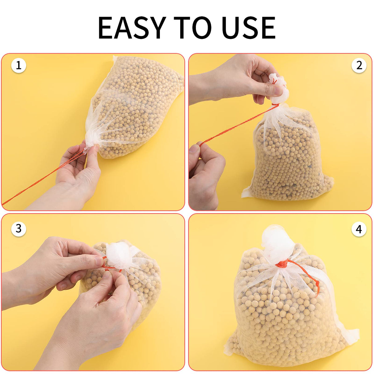 20Pcs Kikhope Fruit Protection Bags, 21"x14" Garden Netting Bags with Drawstring, Fruit Netting Bags, Fruit Tree Bags, Netting Barrier Bags for Protecting Fruits and Vegetables