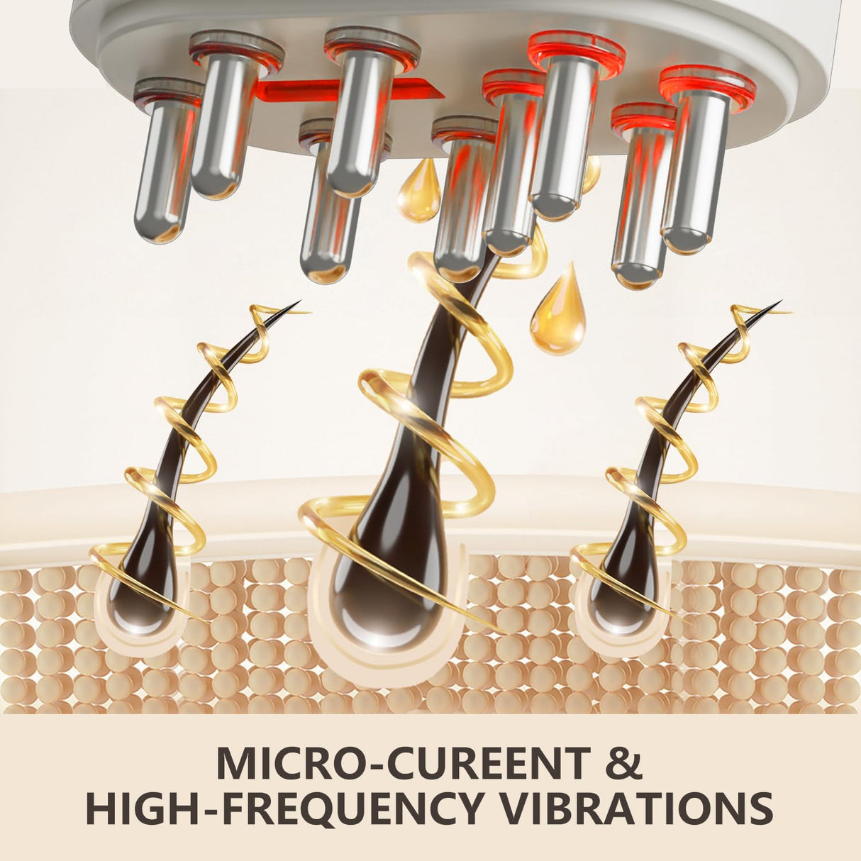 HUAYULINK Electric Hair Oil Applicator and Scalp Massager 2 in 1,Scalp Applicator Brush,Scalp Oil Applicator for Hair,Not Suitable for high Concentration and Viscous Oils