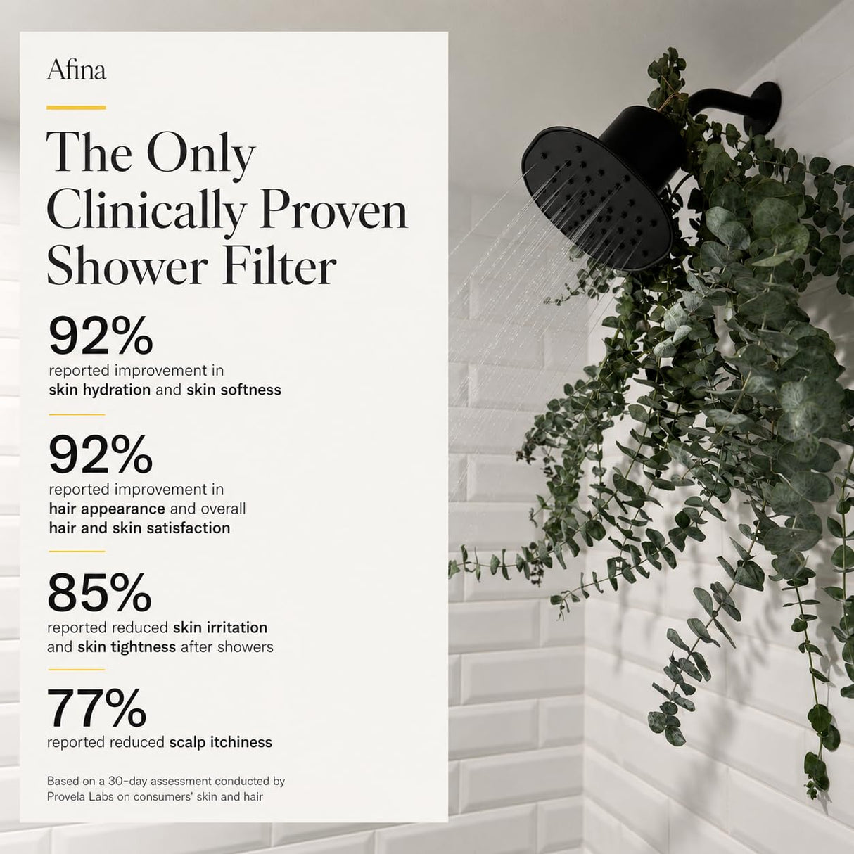 Afina High Pressure Rain Filtered Shower Head - 2.5 GPM - Chrome