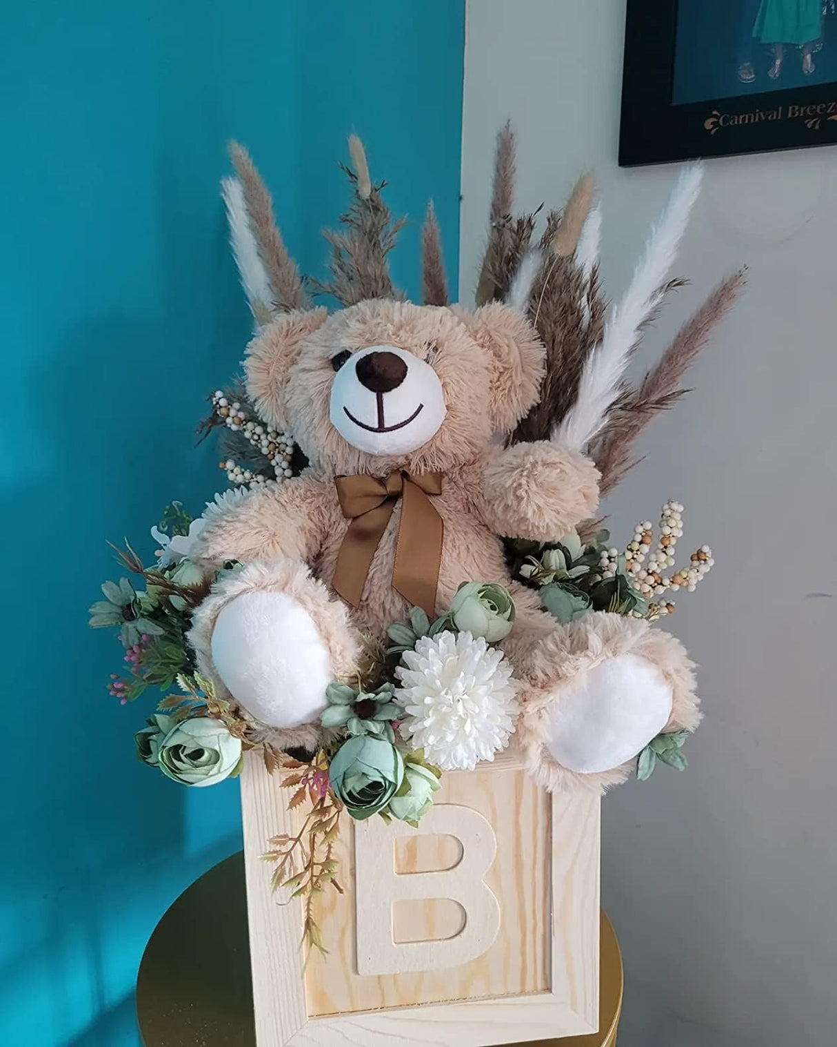 LELELONG 12 Pack Teddy Bears Bulk 13.5 inch Small Teddy Bear Stuffed Bears for Baby Shower Centerpiece Decorations for Christmas Valentine's Mother's Day for Kids or Adults (12 Light Brown)