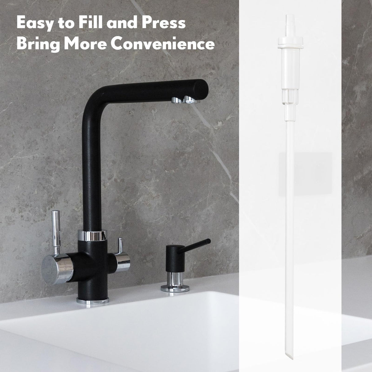 Sieral 2 Pcs Replacement Liquid Soap Dispenser Pump Only 12 Inch Sink Soap Pump Repair Parts Replacement with Straw, Compatible with General Sink Liquid, Suitable for Home Commercial, and Industrial