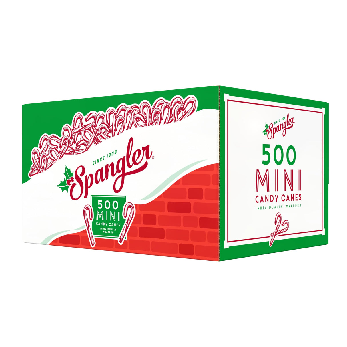 Spangler Red and White Mini Candy Canes - Bulk Individually Wrapped Peppermint Sticks, Small Holiday Treats, Classic Christmas Candy Bulk Pack - 500 Count Box