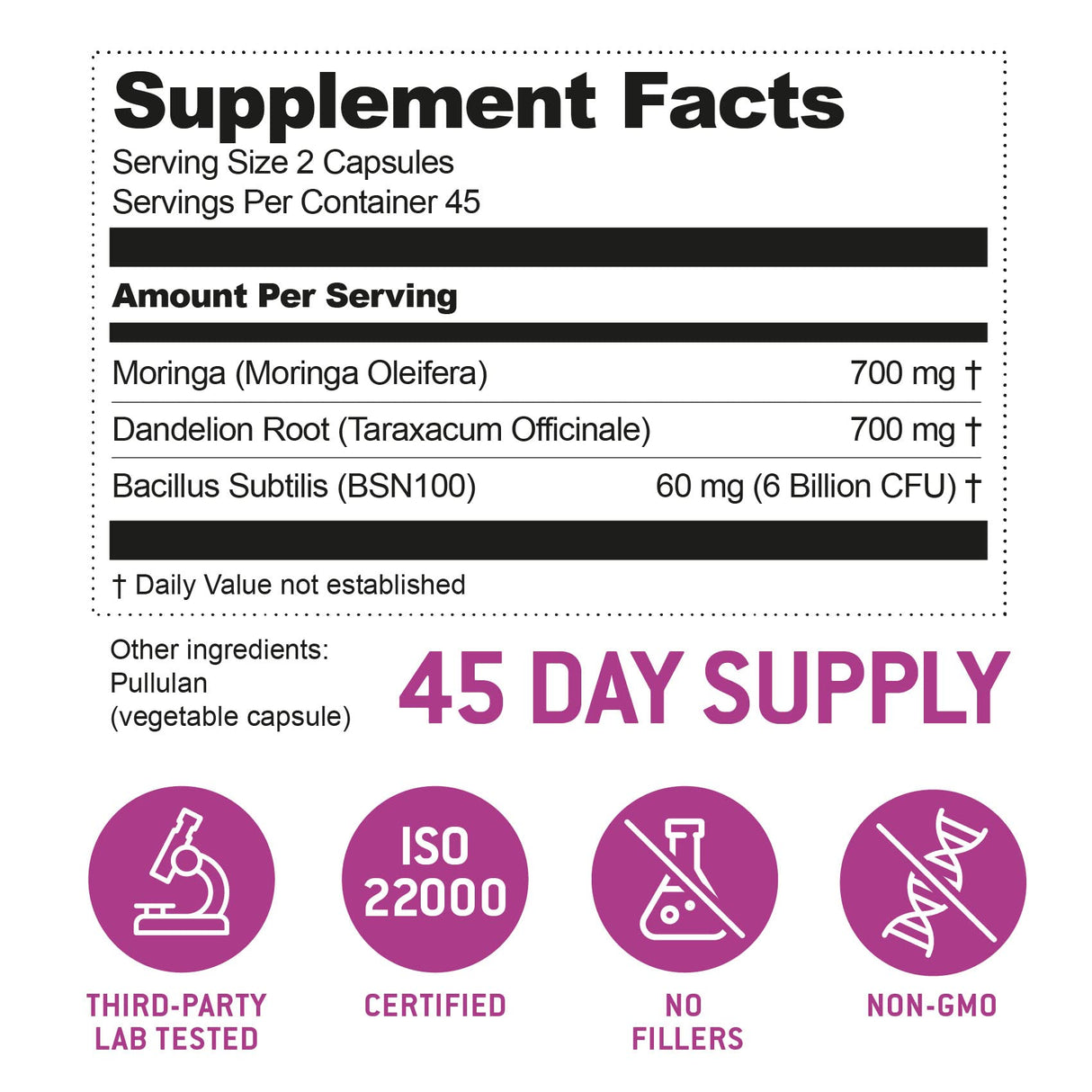 Bacillus Subtilis Spore Based Probiotic — High Potency Strain with Prebiotic for Balanced Belly | Daily Gut Health & Microbiome Support for Family | 6 Billion CFU Per Day | 180 Vegetarian Capsules