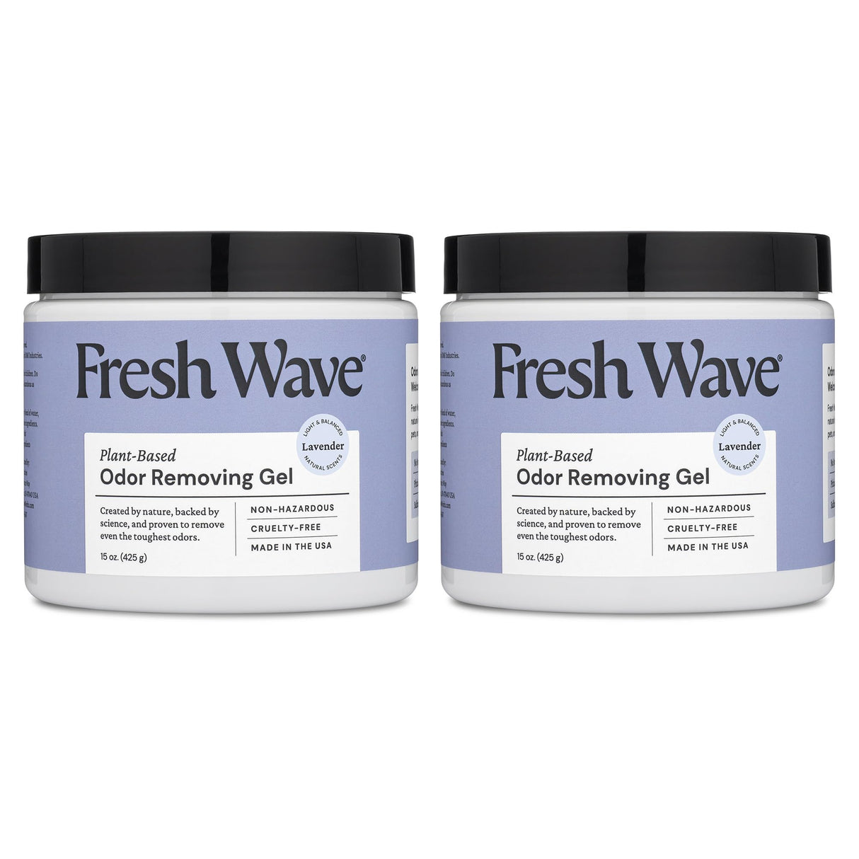 Fresh Wave Lavender Odor Removing Gel, 15 oz., Pack of 2 - Safer Odor Absorbers for Home, Natural Plant-Based Odor Eliminator, Every 15 oz. lasts 30-60 Days, For Cooking, Trash & Pets