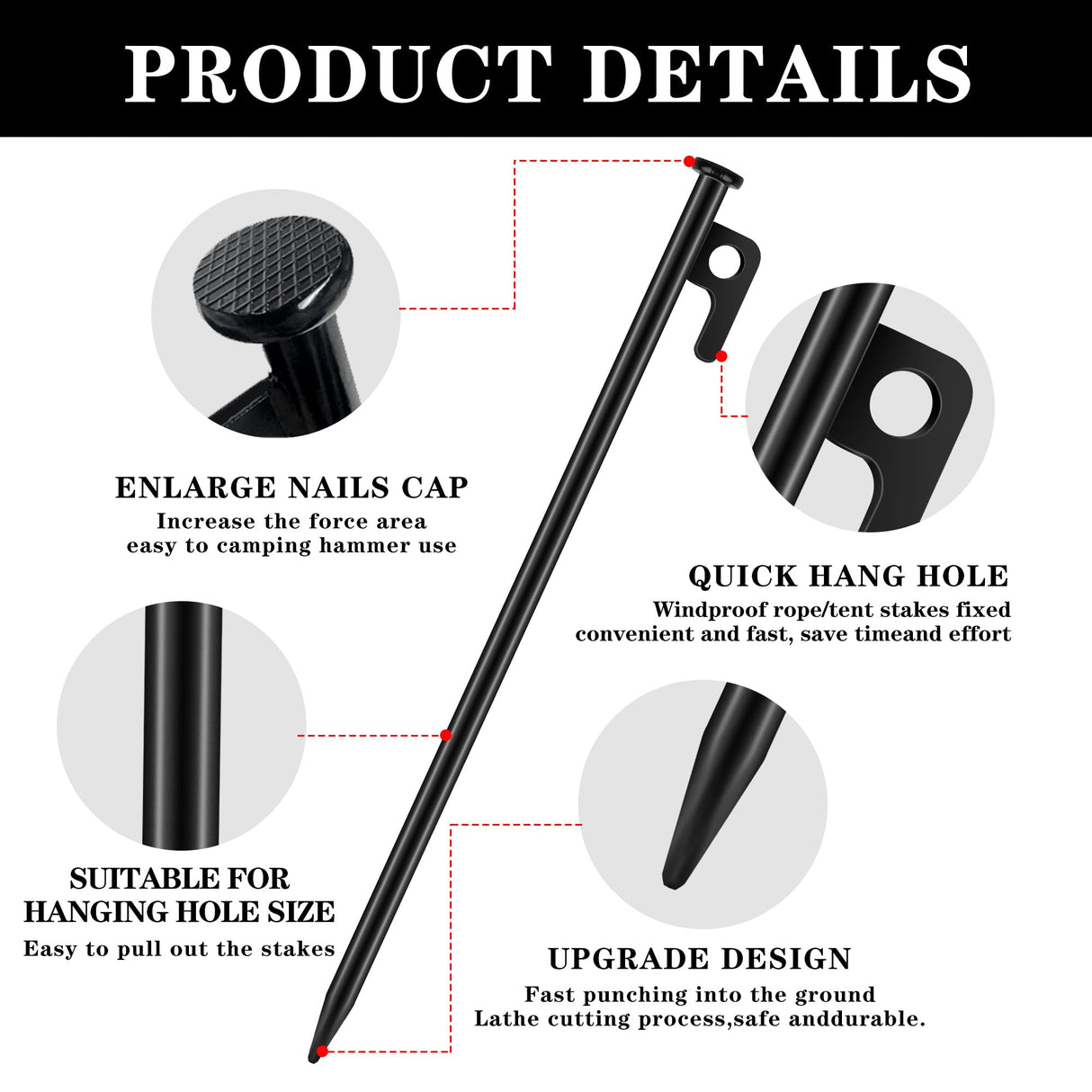 Heavy Duty Tree Stakes and Supports Kit for Leaning Tree Against Bad Weather Plant Support Stakes for Outdoor Plants 6 Pack