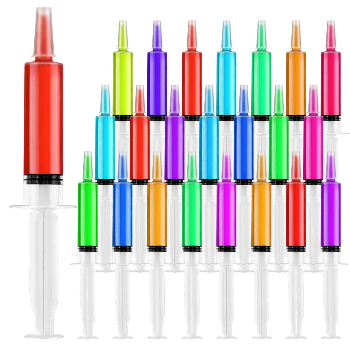 Kid2Kit 100 Pack Syringes for Jello Shots, 20mL Party Jello Shot Syringes with Cap BPA Free, Washable,Durable, Party Nurses, Halloween, Thanksgiving day, Christmas