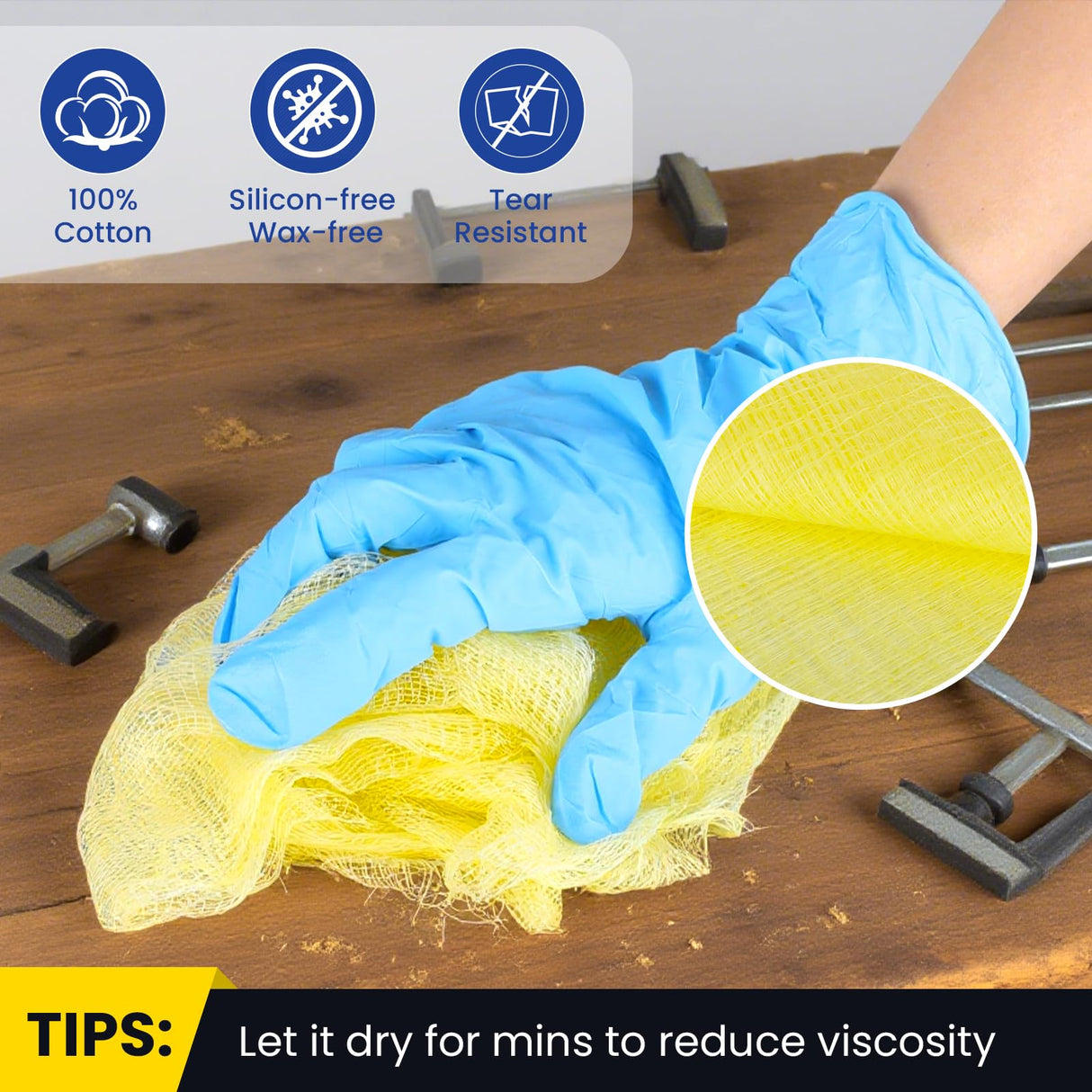 CAREGY 48Pcs Tack Cloth for Removing Dust from Woodworking, Sanding Particles, Clean & Polish, Ideal for Woodworking & Painting,Wax and Silicone Free, 18 x 36 Inches Dust Cloths