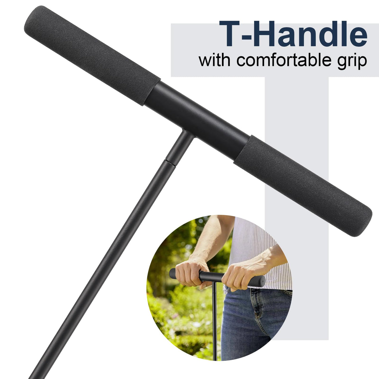 Soil Probe Rod, 48 Inch Metal Septic Tank Locator Tool Ground Probe Rod for Soil Compaction, Locating Underground Pipes and Gopher Runs, Gardening