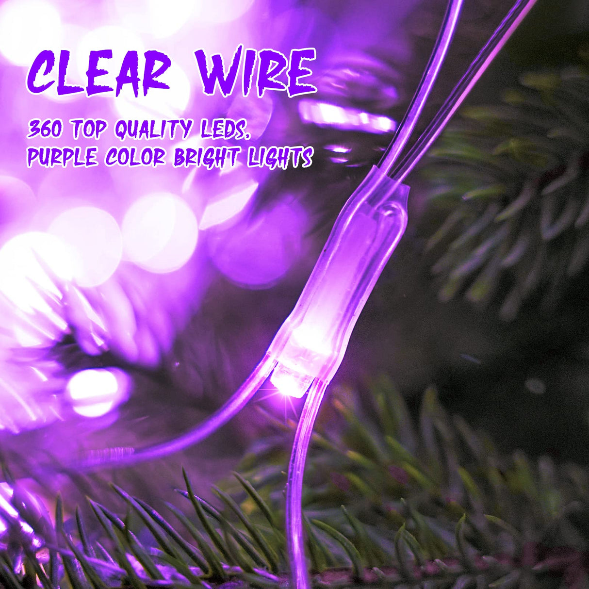 JMEXSUSS 360 LED Purple Halloween Lights - Plug in, Outdoor Waterproof, 12 ft x 5 ft Purple Net Lights with Remote for Halloween & Christmas Bush