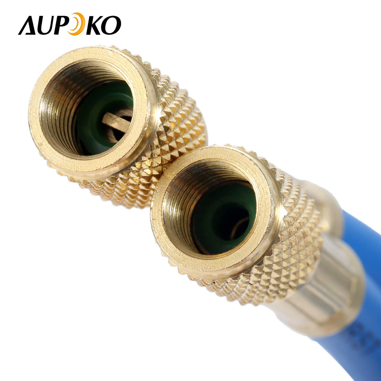 Aupoko R410A AC Refrigerant Charging Hoses, 60’’ R410A HVAC Charging Hose with 1/4’’ SAE Flare, with 800 PSI Working Pressure for R410A R22 R134A R12 R502 Air Condition System