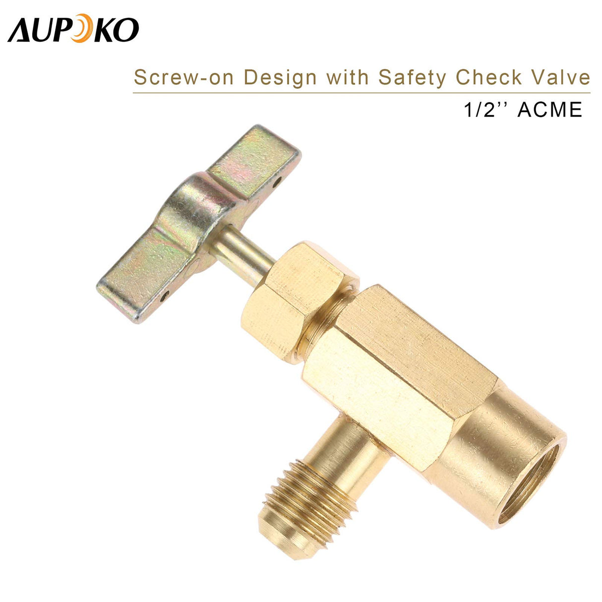 R1234YF Self-Sealing Can Tap with R134A Tank Adapter, 1/2’’ to 1/4’’ SAE Refrigerant Can Bottle Tap Opener with 1/4’’ SAE Female and 1/2’’ Male Adapter
