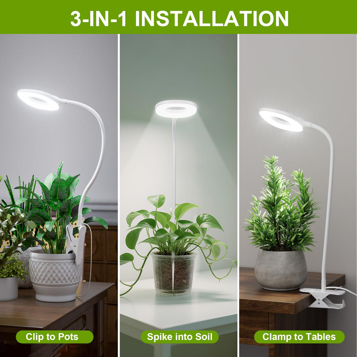 Clip On Full Spectrum LED Grow Light for Indoor Plants