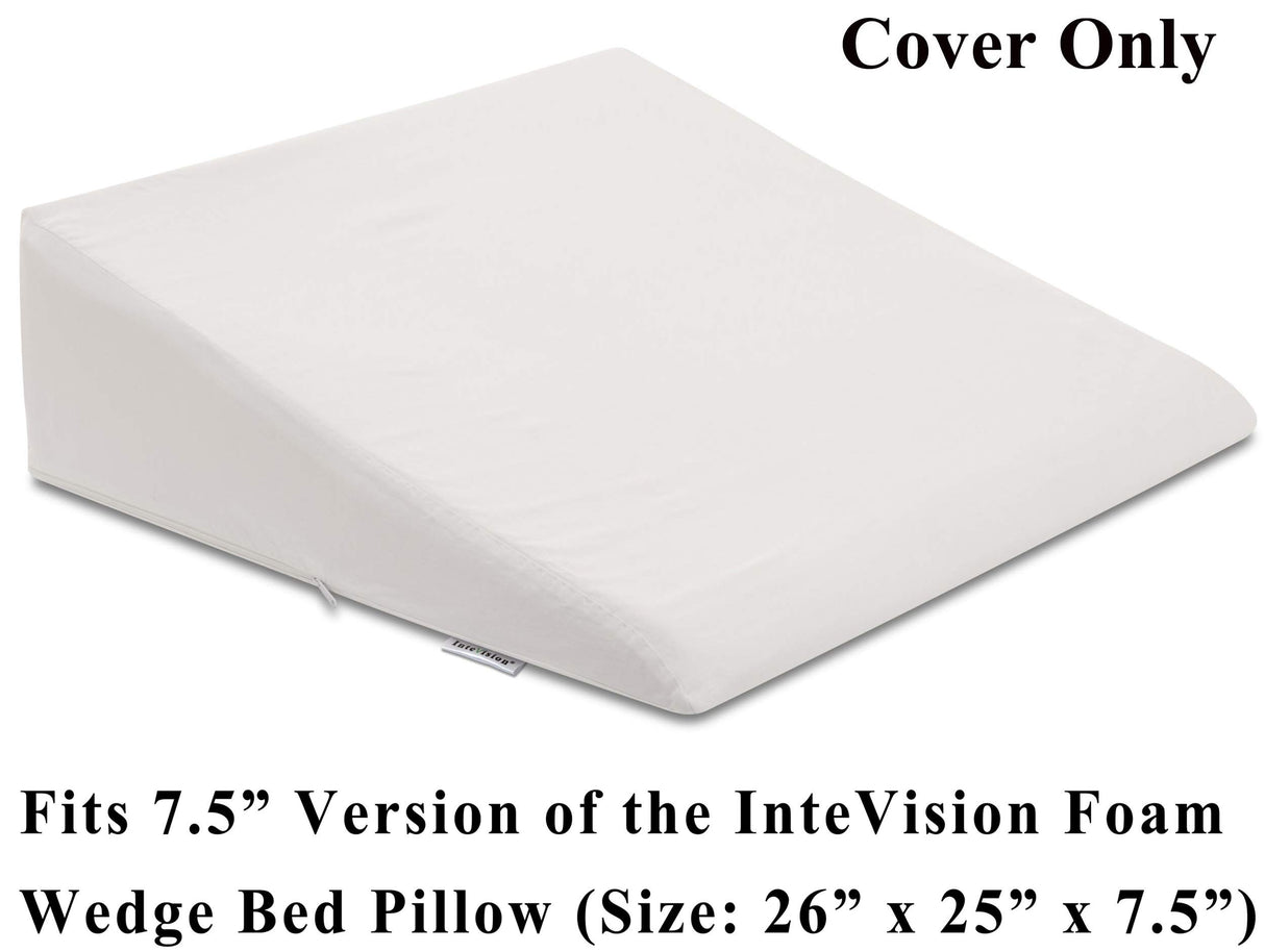 InteVision 400 Thread Count, 100% Egyptian Cotton Pillowcase. Designed to Fit The 7.5" Version of The Foam Wedge Bed Pillow (26" x 25" x 7.5")