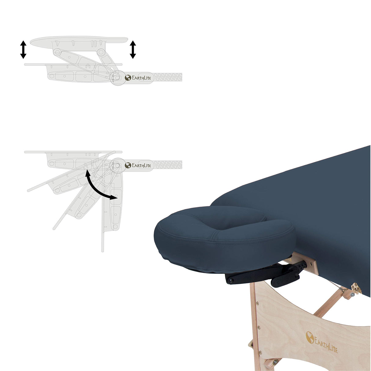 EARTHLITE Portable Massage Table HARMONY DX – Foldable Physiotherapy/Treatment/Stretching Table, Eco-Friendly Design, Hard Maple, Superior Comfort incl. Face Cradle & Carry Case (30" x 73")