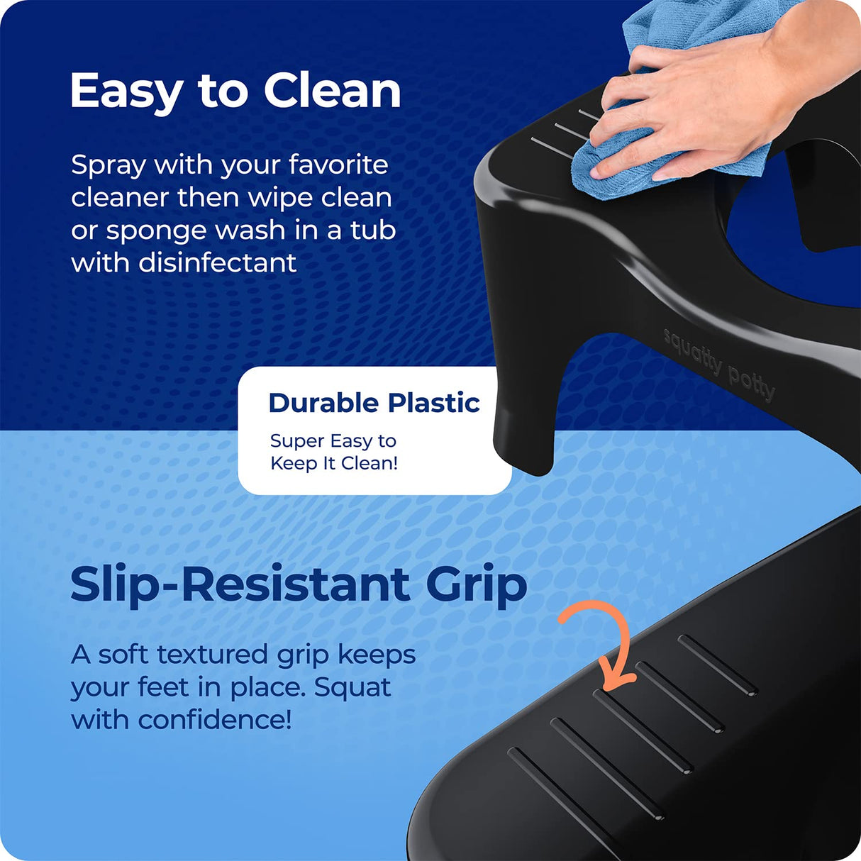 Squatty Potty The Original Bathroom Toilet Stool, Curve Lightweight with Sleek and Modern Design, Black, 7"