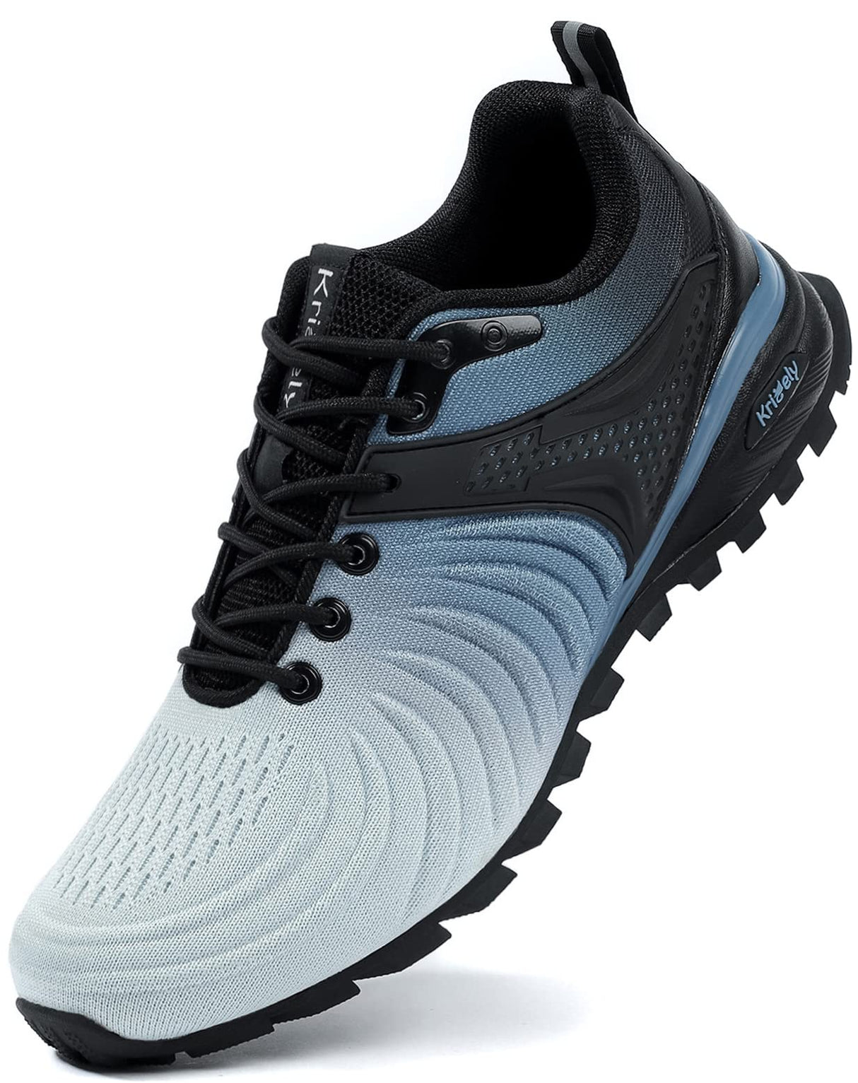 Kricely Men's Walking Shoes Lightweight Breathable Fashion Sneakers Athletic Gym Sports Trail Running Shoes(Blue 10.5)
