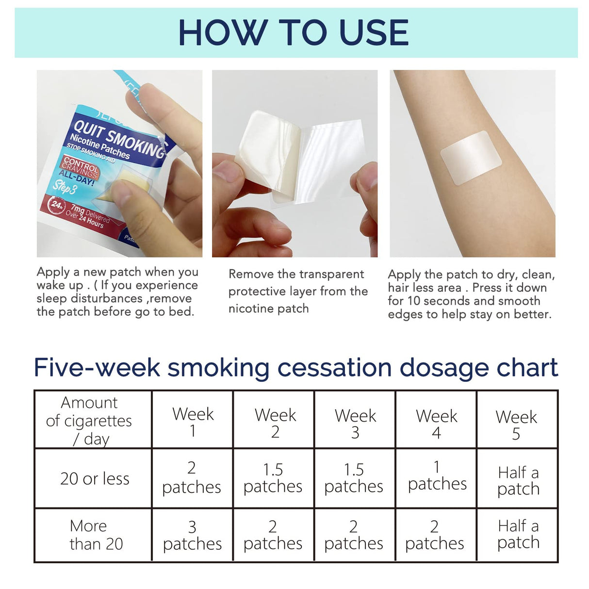 Stop Aid,Step 3,30 Patches,7mg Delivered Over 24 Hours,Helping Quit Patch,Stop Patches