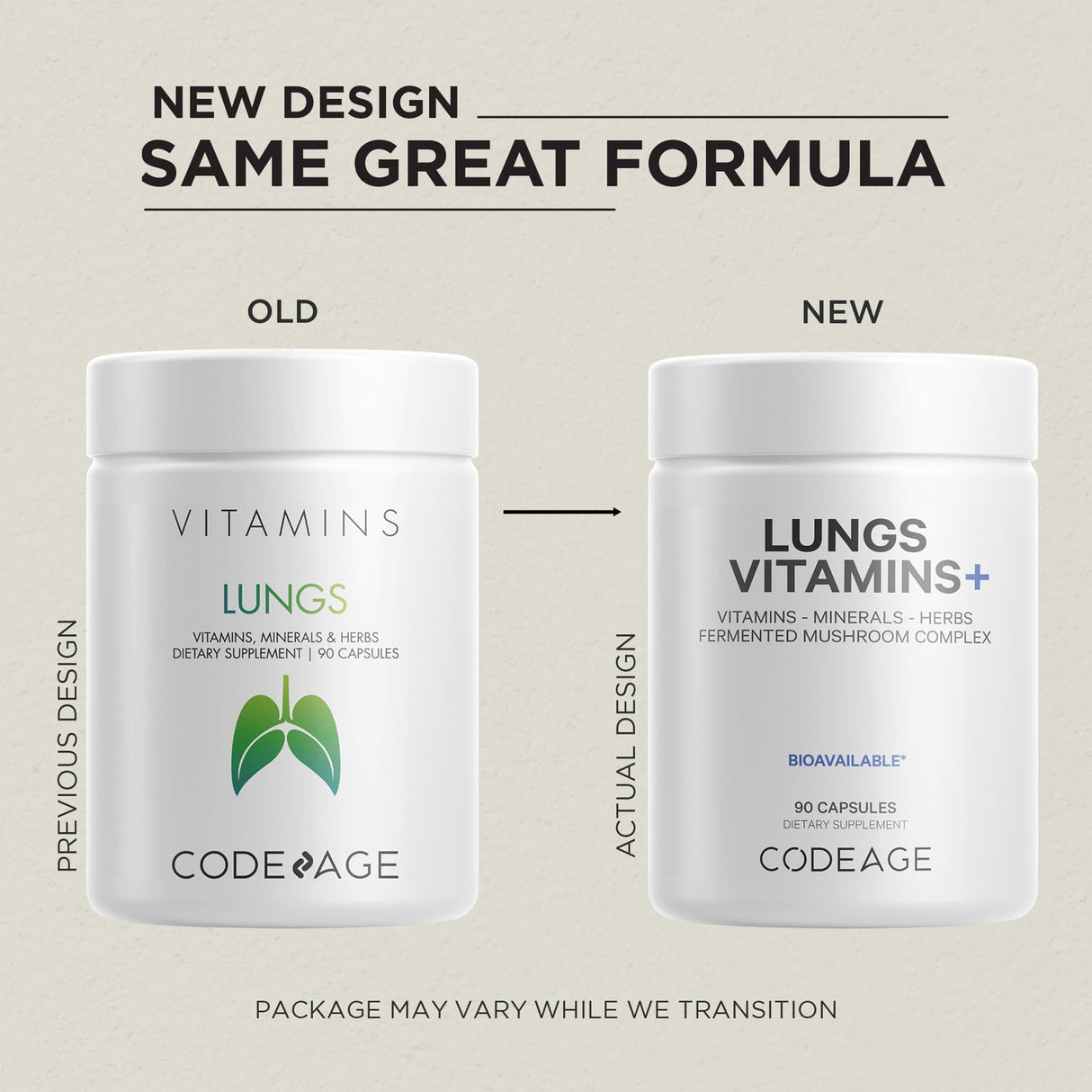 Codeage Lungs Vitamins, A, C, D, E, B6, Milk Thistle Lung Supplement, Zinc & Magnesium, Cordyceps, Reishi, Chaga, Poria, Tylophora, Ginger, Peppermint Leaf Organic Herb Cleanse - Non-GMO - 90 Capsules