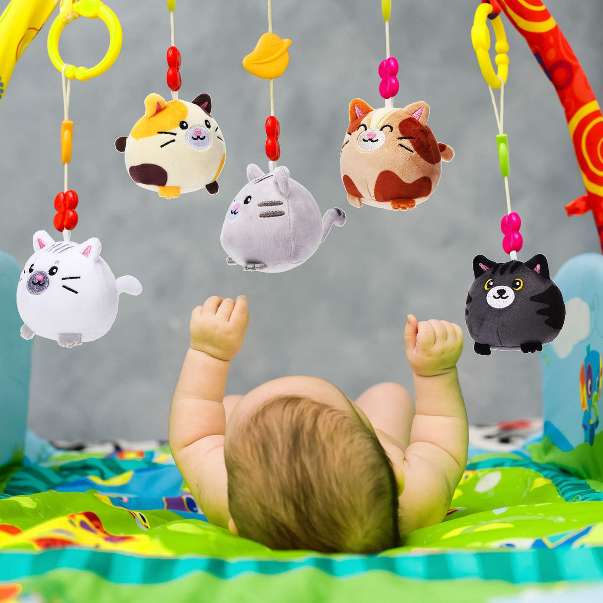 Libima 9 Pcs Mini Stuffed Animals Keychains 3.15 Inch Small Plush Cute Ornaments Bulk Toys for Baby Shower Birthday Party Decors Gift Bags Fillers Halloween Christmas Basket Stuffers(Cat)