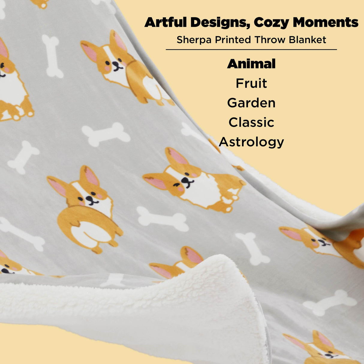 Bedsure Gentlesoft Corgi Blanket for Dog Lovers, Thick Warm Sherpa Throw Corgi Gifts for Women, Men, Kids, Teen Girls Boys, Teenage, Grandkids, Christmas Decor Winter Blanket with Dogs on it, 50"x60"