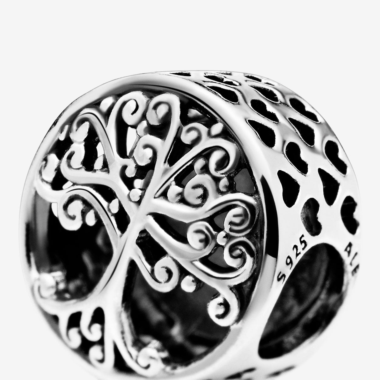 PANDORA Family Tree Charm - Engraved Family Message - Meaningful Keepsake - Jewelry for Women with Gift Box - Compatible Moments Charm Bracelets - Sterling Silver