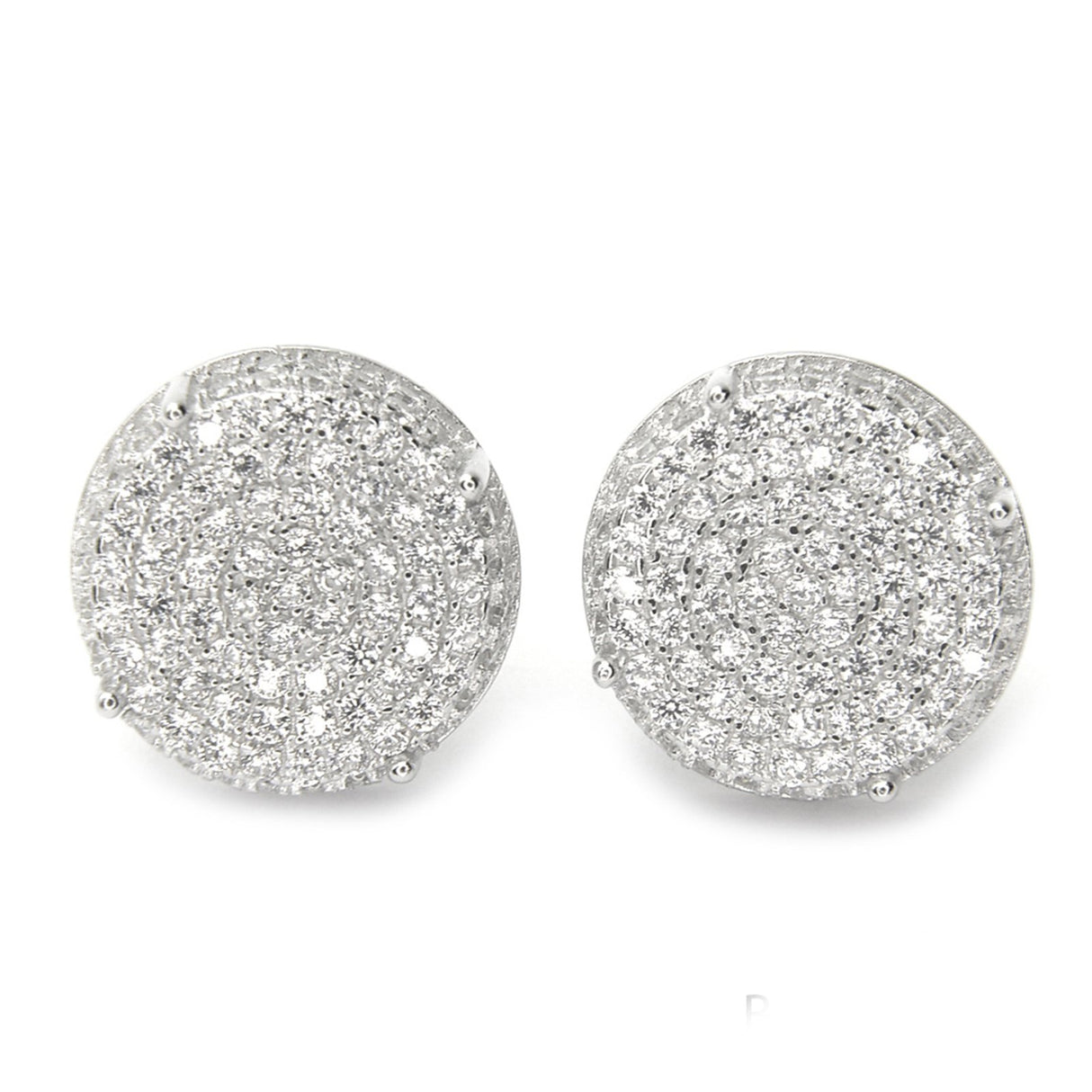 Men's XL 1/2 Inch Full Iced Cubic Zirconia Round Prong Setting Screw Back Earring BE 11403 S