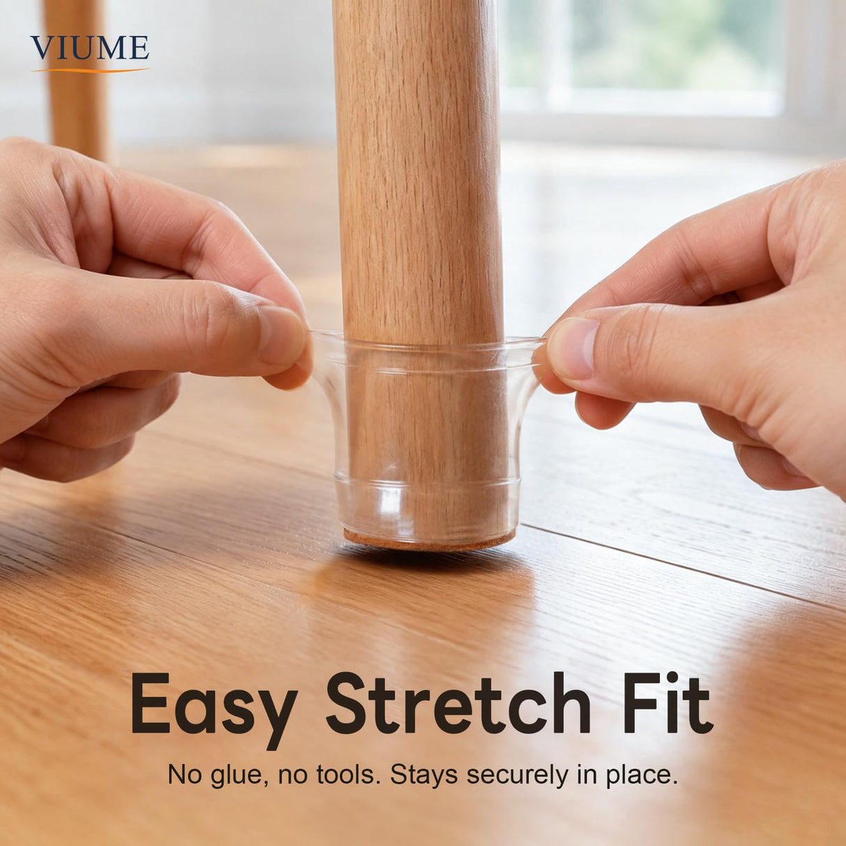 VIUME 32 Pcs Chair Leg Floor Protectors for Hardwood Floors Silicone Covers to Protect Wood Tile Floors Scratches Felt Pads Furniture Leg Caps Reduce Noise (Fit:1.3"-2")