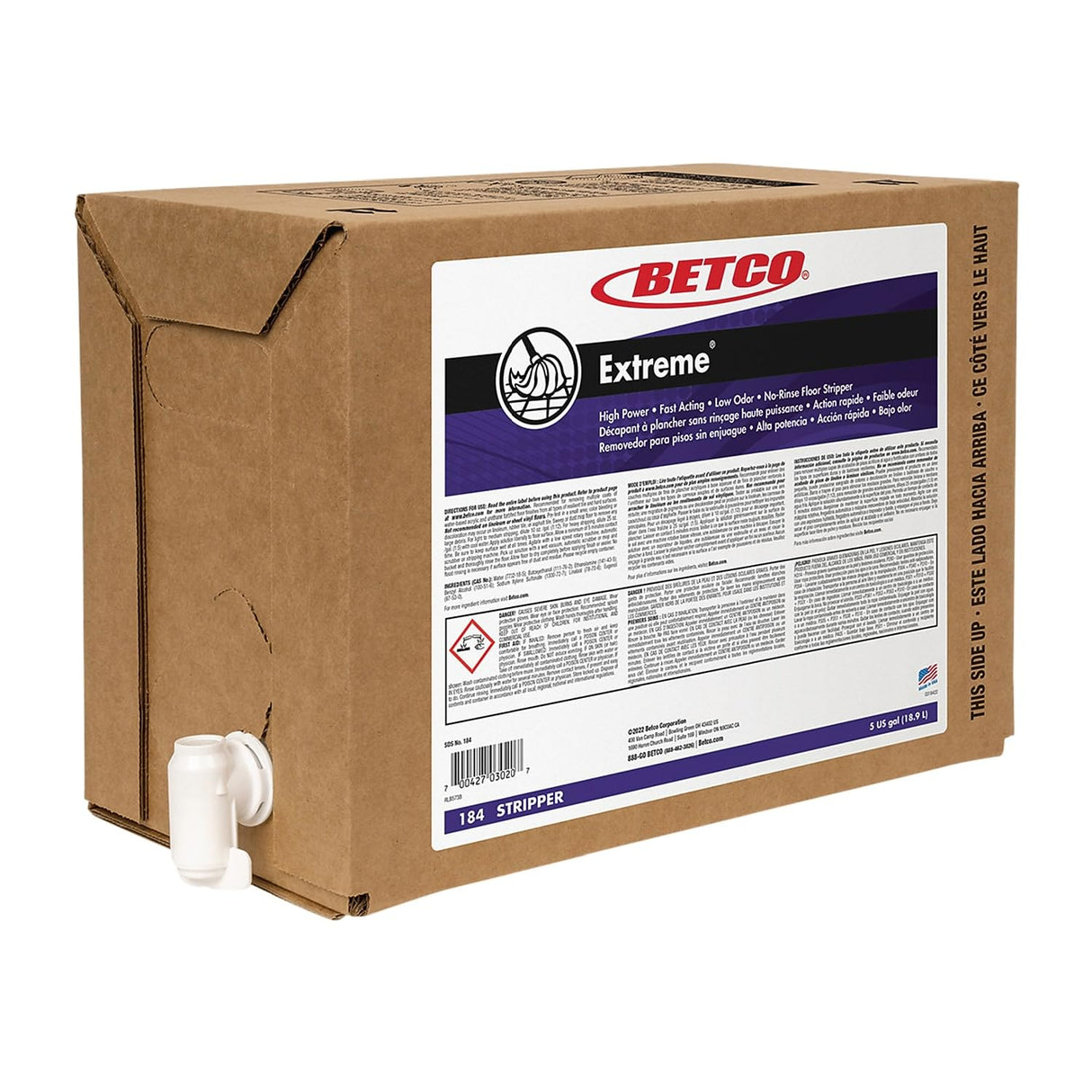 Betco® Extreme Liquid Floor Stripper, Lemon Scent, 5 Gallon Container