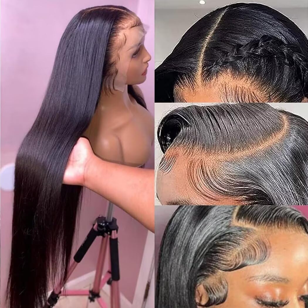 Arsola 30 Inch 13x6 Lace Front Wigs Human Hair 180 Density Straight Human Hair Wigs Pre Plucked 13x6 HD Frontal Lace Straight Glueless Wigs For Women