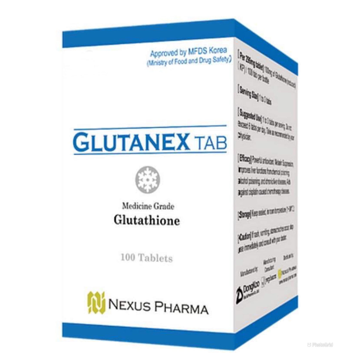 Glutanex® Glutathione Tablets 100 mg – 100 Count – Antioxidant Support, Skin Tone & Wellness Supplement – Made in Korea
