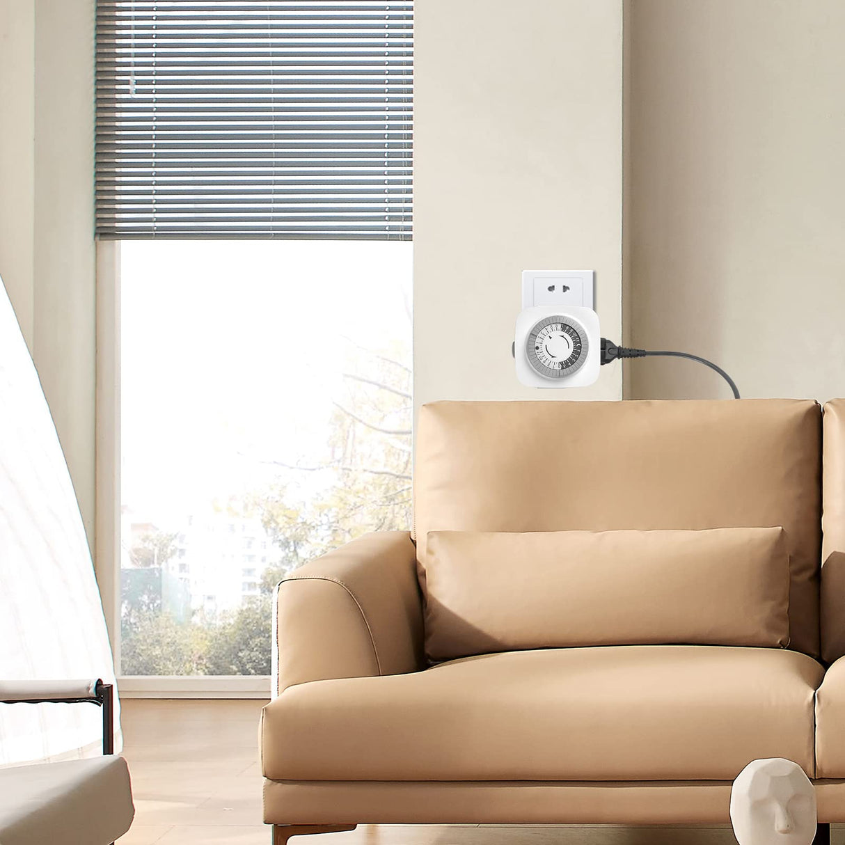 24 Hour Indoor Mechanical Timer with 2 Ground 3 Plug Socket Timer,30 min Daily on/Off Cycle for Lamps, Christmas Tree Lights, ETL Certified, White,4 Pack