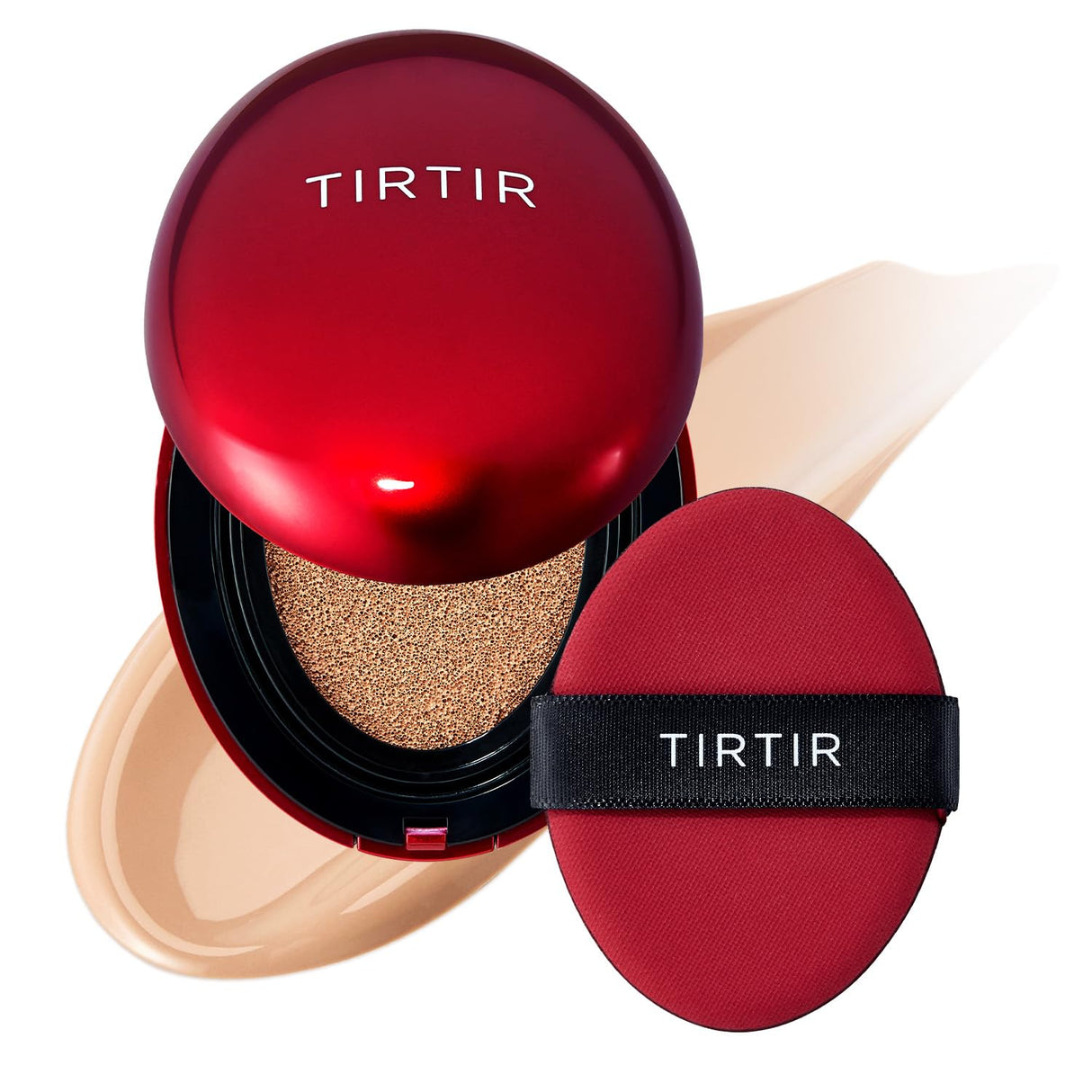 TIRTIR Mask Fit Red Cushion Foundation | Full coverage, Weightless, Skin fit, Satin Glow Finish, Korean Makeup, beauty, Tattoo cover up, Buildable (#24N Latte, 0.63 Fl Oz)